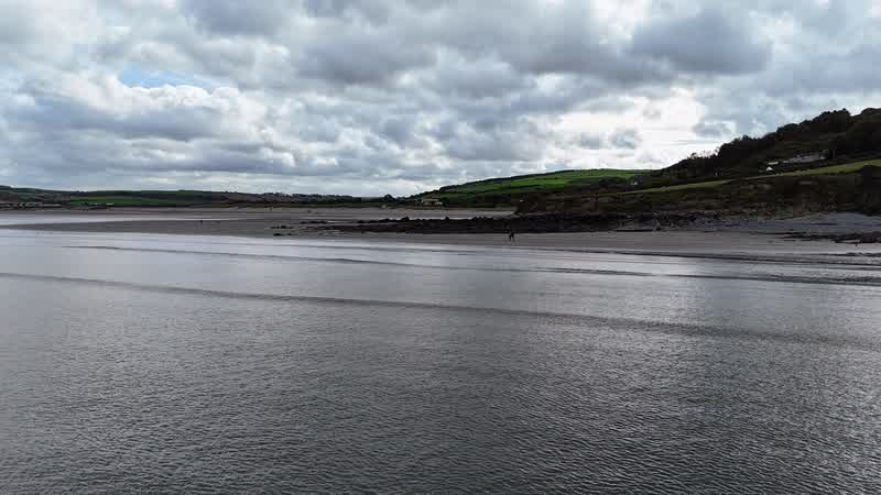 Poppit Sands and the Teifi estuary mouth from above