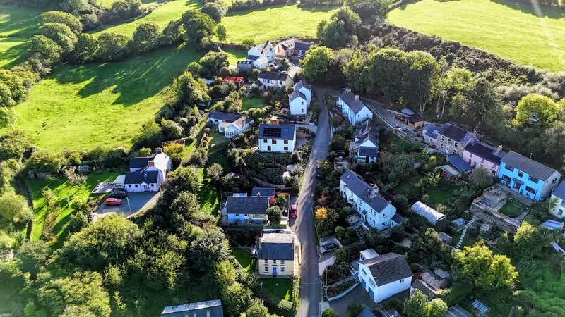 Aerial view of Rose Cottage in St Dogmaels
