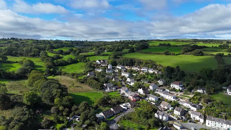 Aerial view of Rose Cottage and the surrounding village